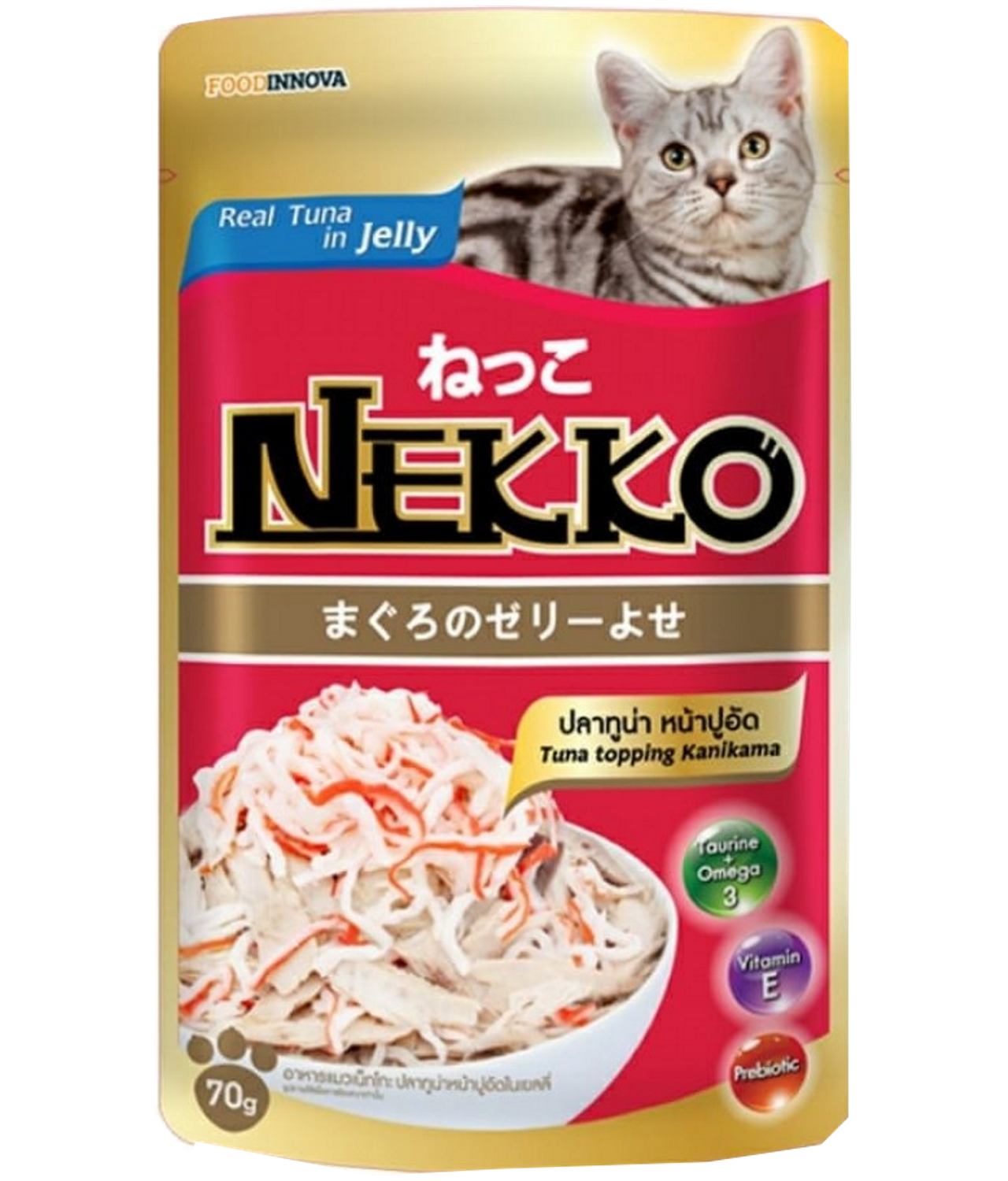 Nekko Cat Pouch Tuna Topping Kanikama in Jelly 70g