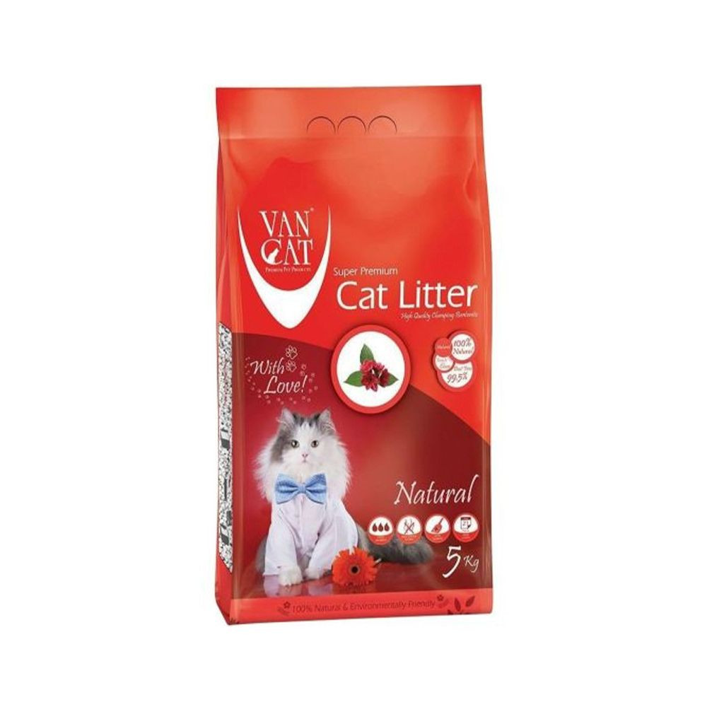 Van Cat 5 kg Natural White Bentonite Clumping Cat Litter Unscented