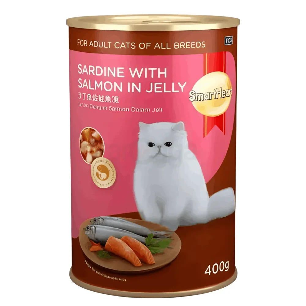 SmartHeart Cat Can Food Sardine with Salmon in Jelly 400g