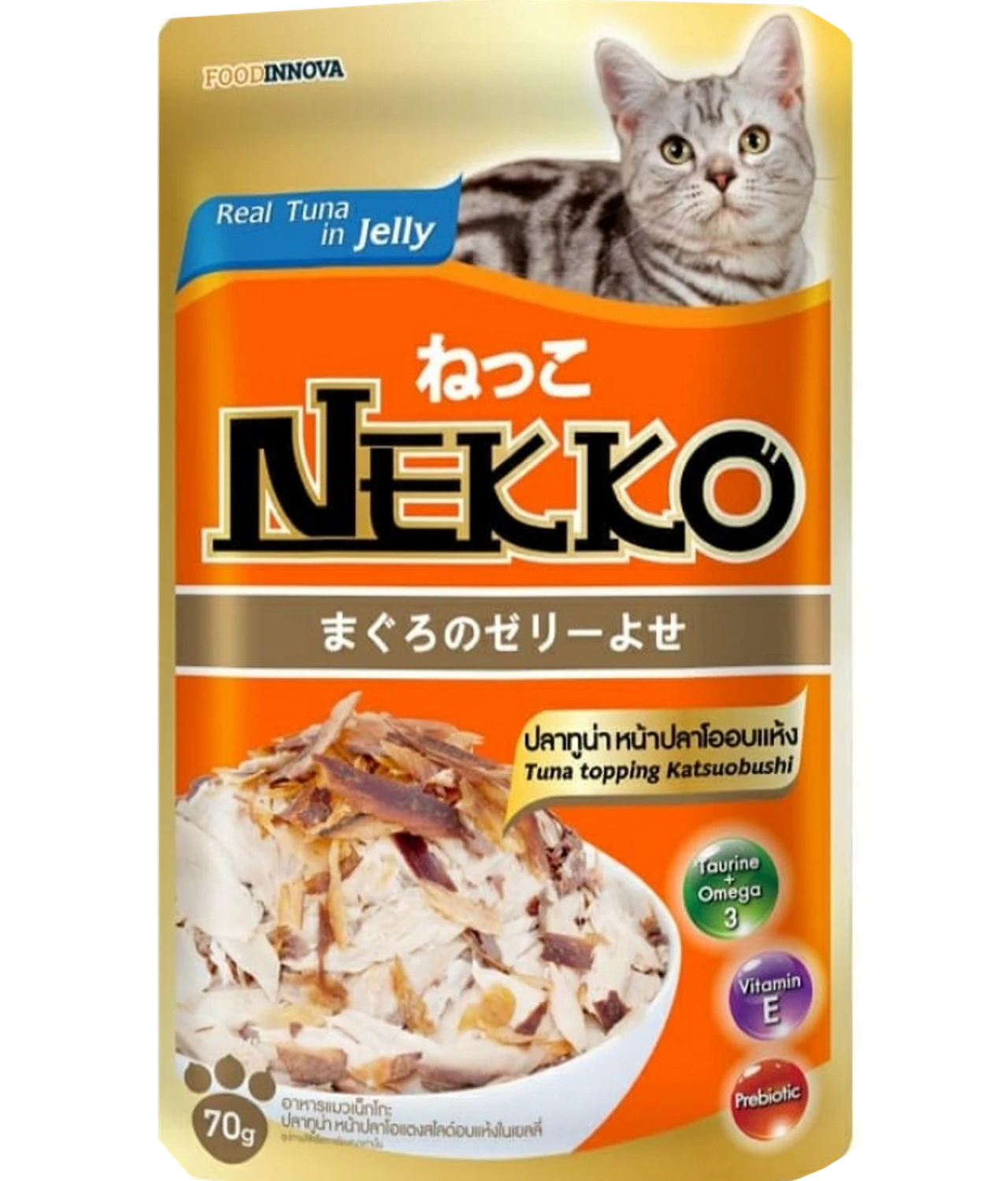 Nekko Pouch Real Tuna Topping Katsuobushi in Jelly