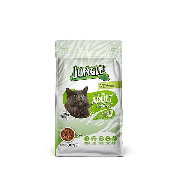 Jungle Adult Dry Cat Food Chicken & Fish 500gm
